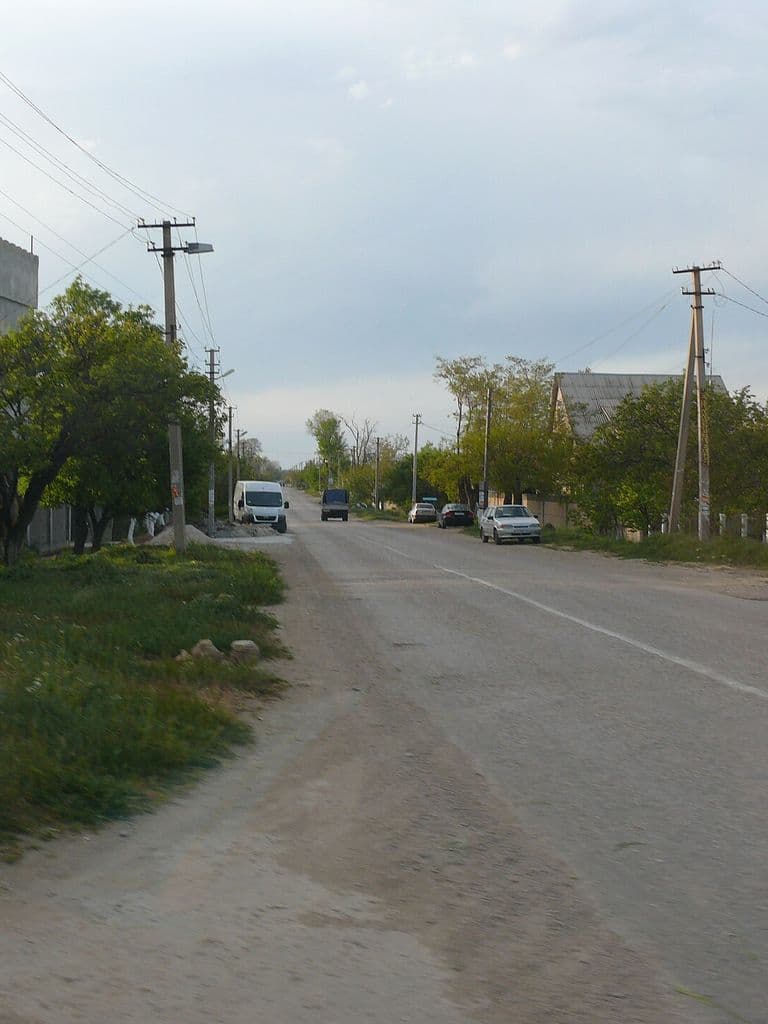 Посёлок Кача на севере Севастополя, вид на застройку и берег